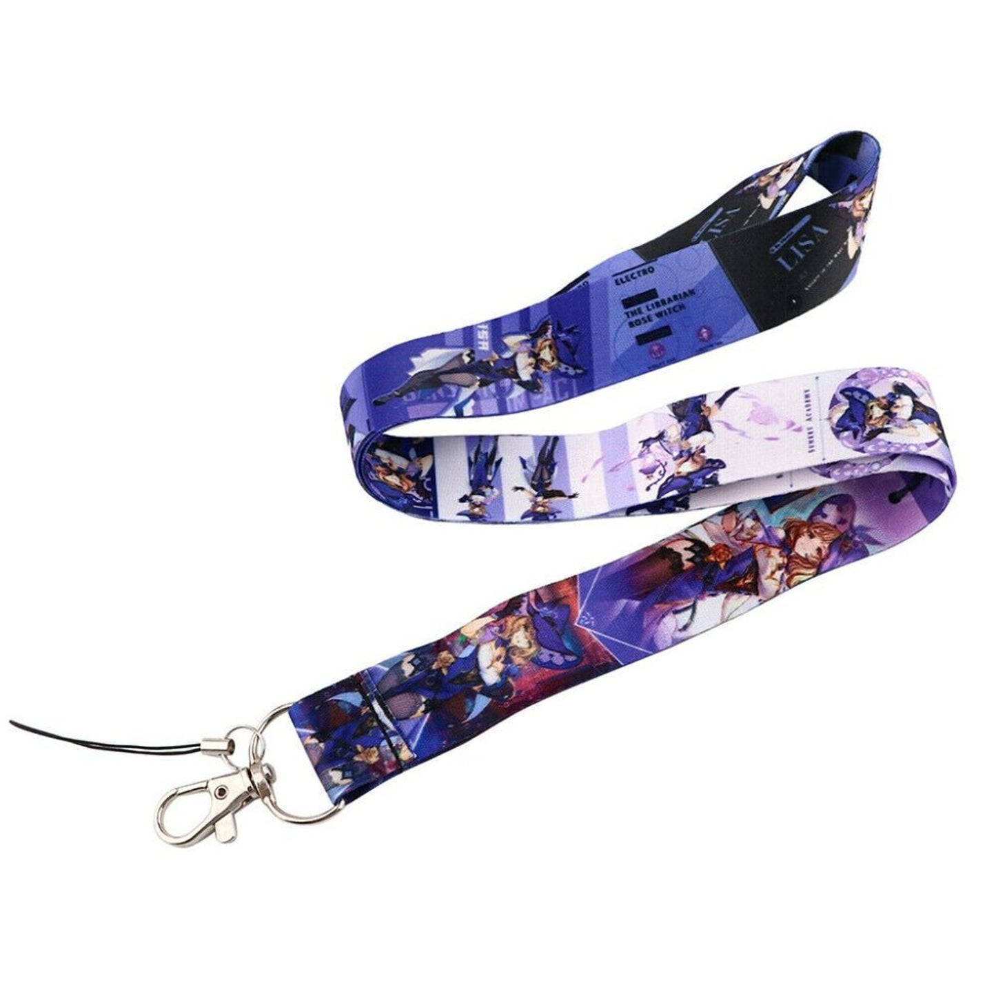 Popular Video Game Genshin Impact The Librarian Rose Witch Purple Lanyard & Clip
