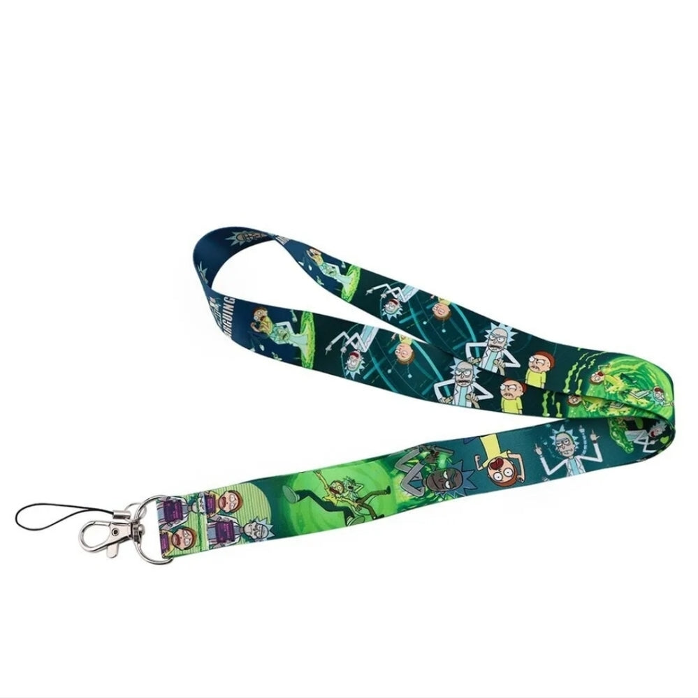 Best Adult Swim Shows Rick & Morty Green Phone Strap Lanyard with Metal Clip A