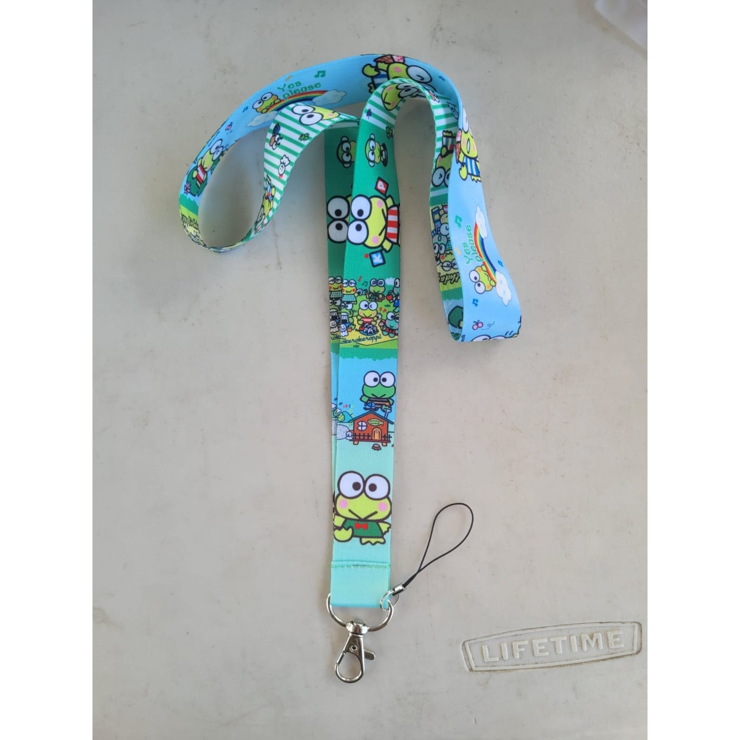 Anime Sanrio Hello Kitty Keroppi Cell Neck Strap Lanyard Green One Size Lanyard