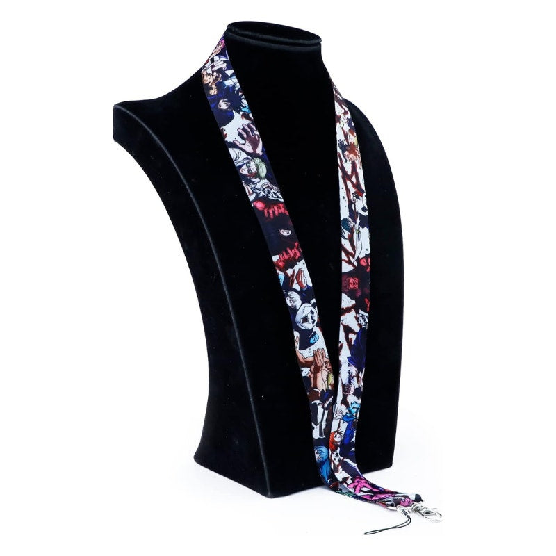 Japanese Anime Jujutsu Kaisen Neck Lanyard White Fabric With Holder Clip Unisex