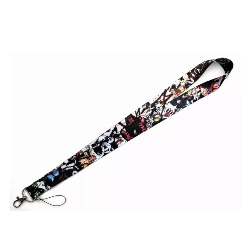 Japanese Anime Jujutsu Kaisen Neck Lanyard White Fabric With Holder Clip Unisex