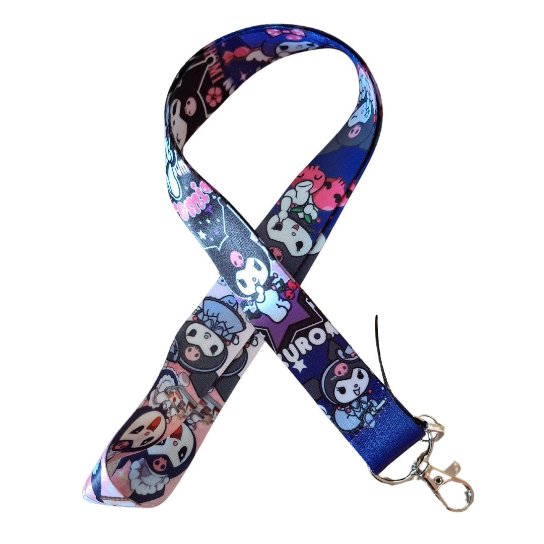 Anime Sanrio Hello Kitty Kuromi and My Melody Neck Strap Purple One Size Lanyard