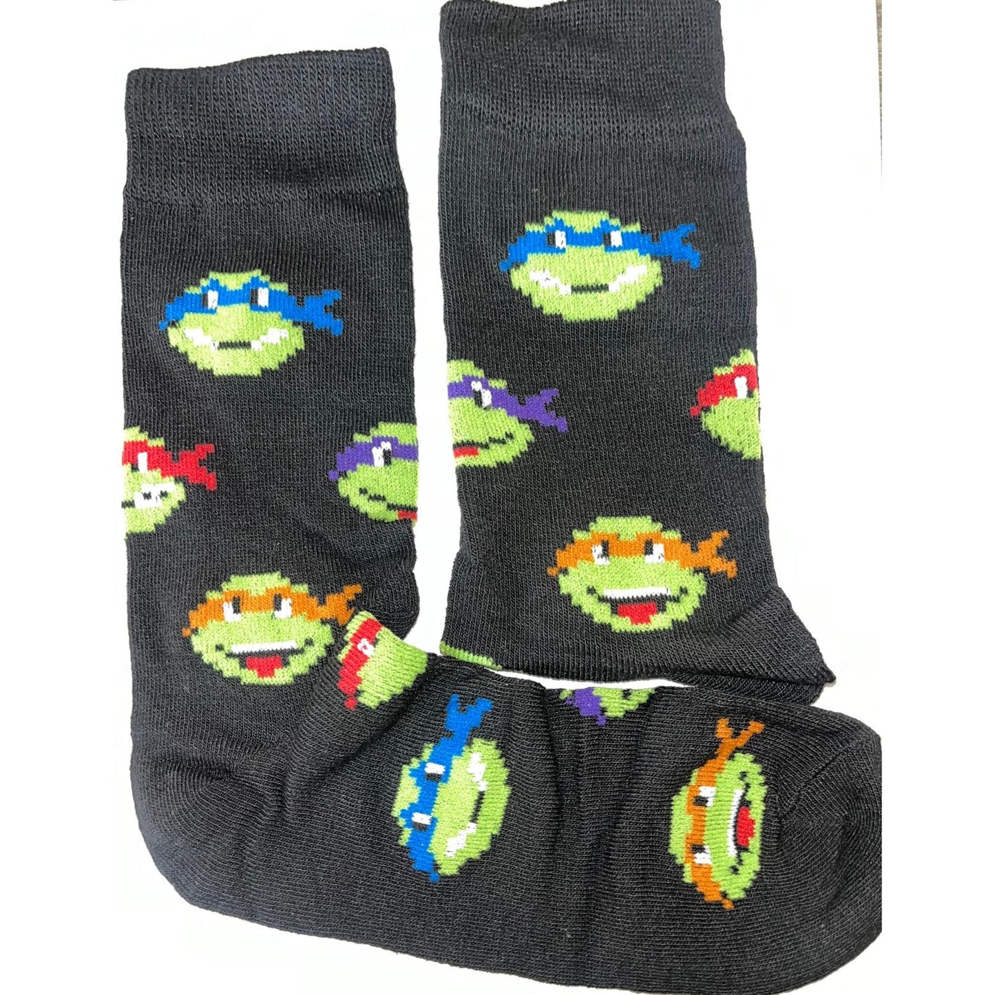Animated Teenage Mutant Ninja Turtles Black Size 6/5-11 (Fabric Sock Unisex)
