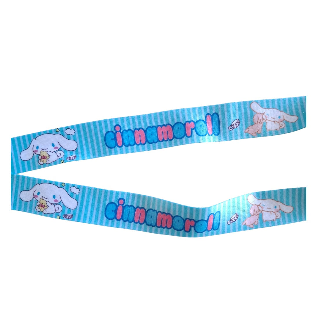 Anime Sanrio Hello Kitty Cinnamonroll Neck Strap Blue Fabric One Size Lanyard
