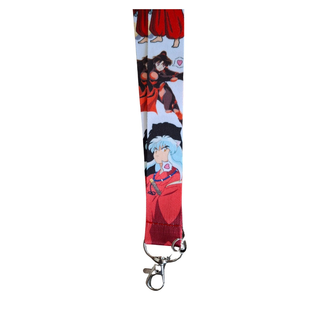 Best Japanese Anime Inuyasha Cell Phone Holder Lanyard with Metal Clip Red