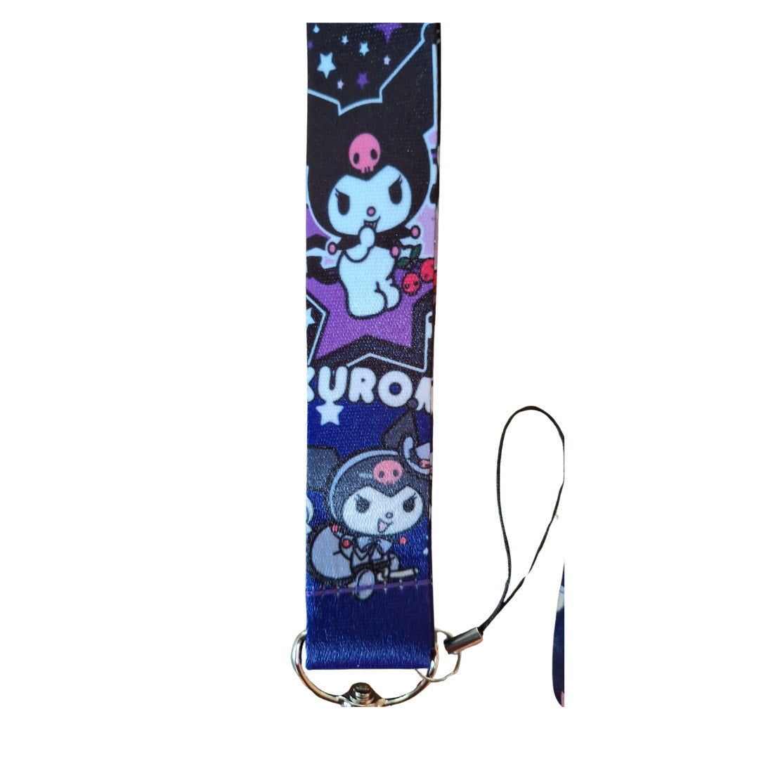 Anime Sanrio Hello Kitty Kuromi and My Melody Neck Strap Purple One Size Lanyard