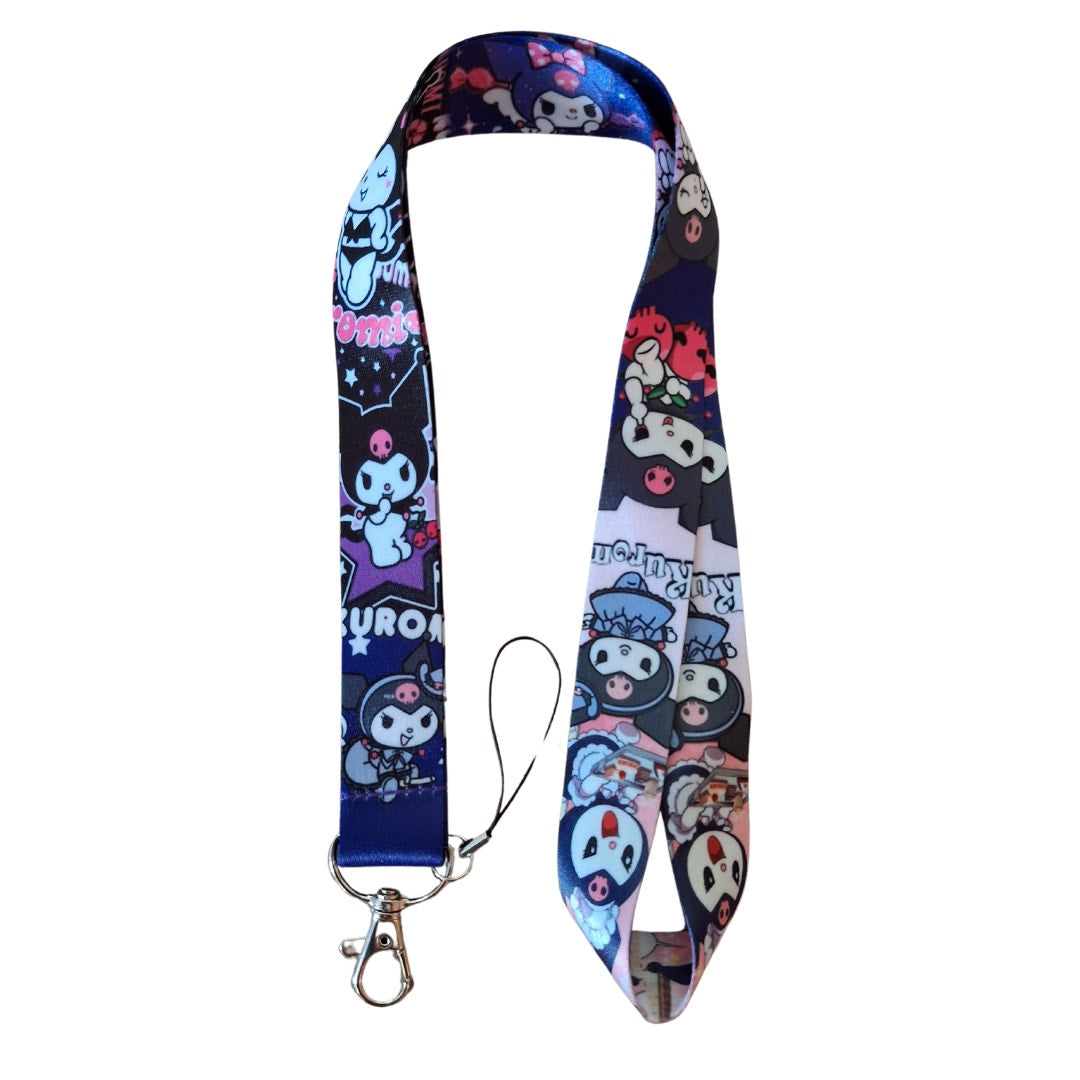 Anime Sanrio Hello Kitty Kuromi and My Melody Neck Strap Purple One Size Lanyard
