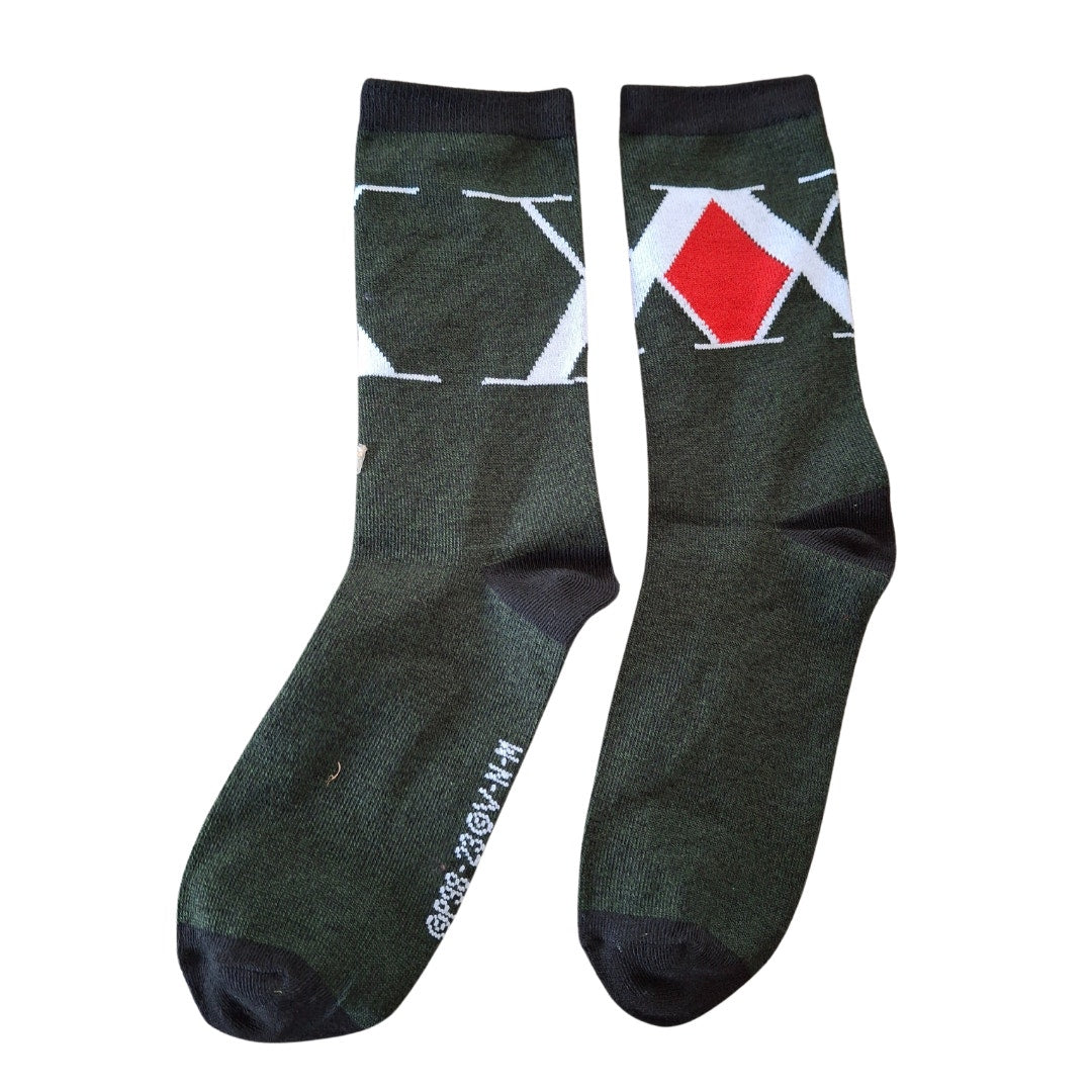 Japan Anime Hunter X Hunter  Symbol Size 6/5-11 (Fabric Sock Unisex) Green