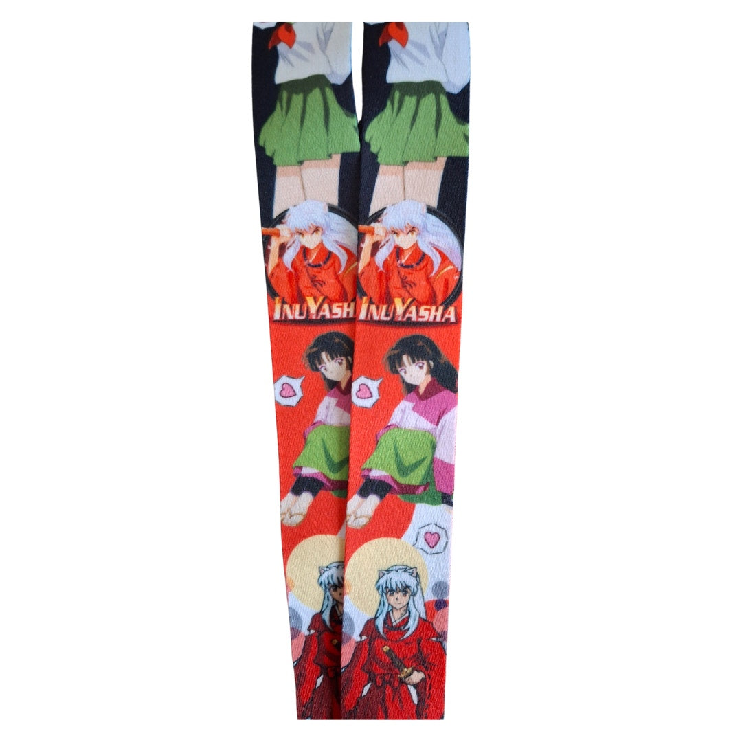 Best Japanese Anime Inuyasha Cell Phone Holder Lanyard with Metal Clip Red