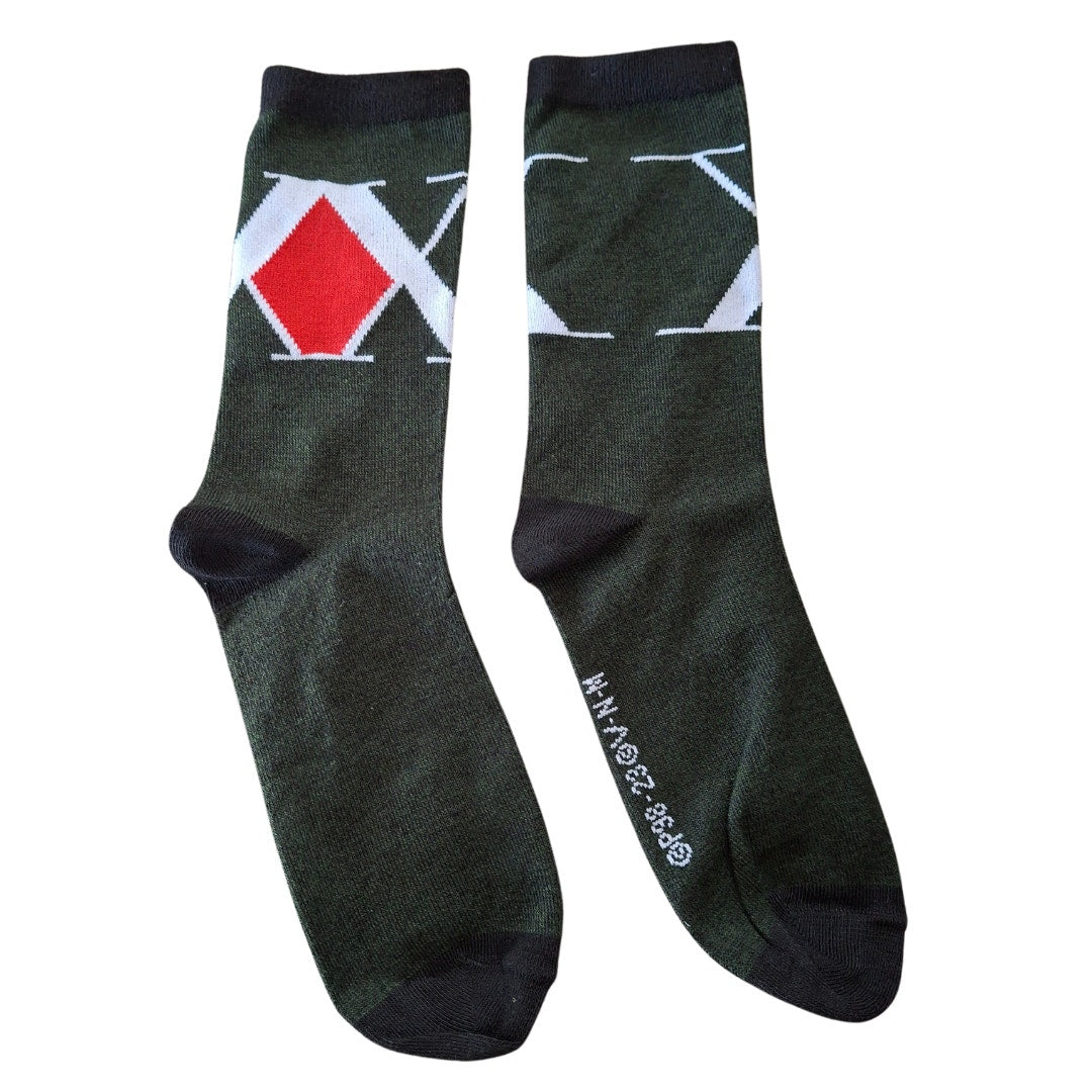 Japan Anime Hunter X Hunter  Symbol Size 6/5-11 (Fabric Sock Unisex) Green