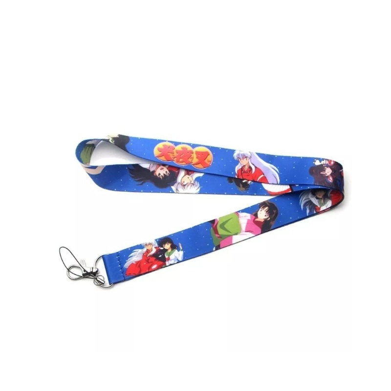 Best Japanese Anime Inuyasha Cell Phone Holder Lanyard with Metal Clip Blue