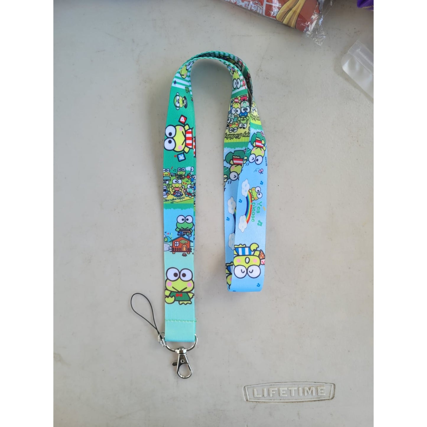 Anime Sanrio Hello Kitty Keroppi Cell Neck Strap Lanyard Green One Size Lanyard
