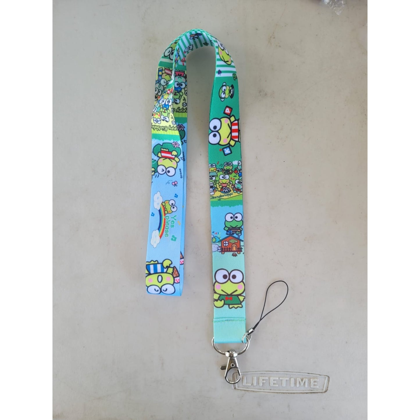 Anime Sanrio Hello Kitty Keroppi Cell Neck Strap Lanyard Green One Size Lanyard