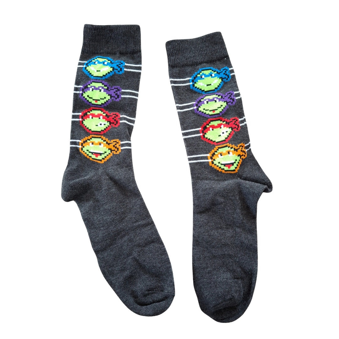 Animated Teenage Mutant Ninja Turtles Black Size 6/5-11 (Fabric Sock Unisex)