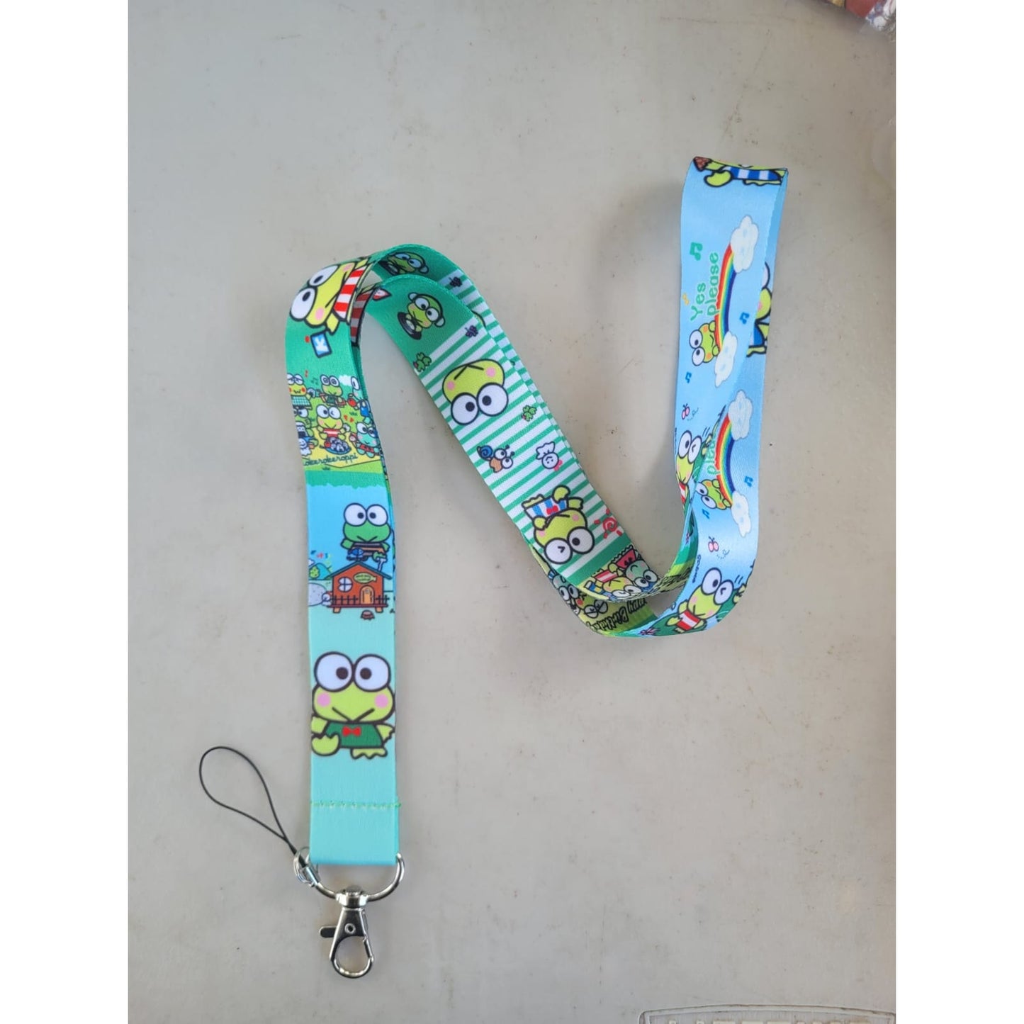 Anime Sanrio Hello Kitty Keroppi Cell Neck Strap Lanyard Green One Size Lanyard