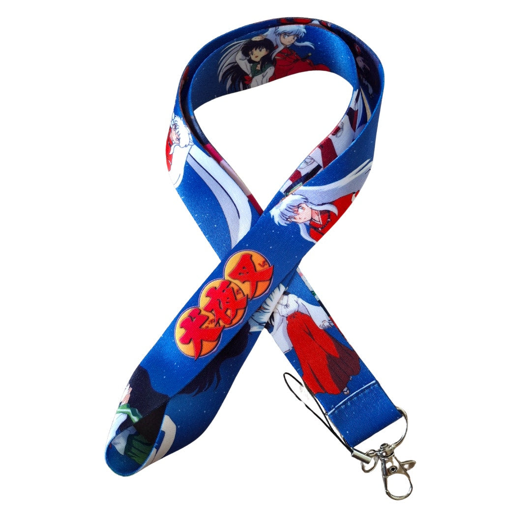 Best Japanese Anime Inuyasha Cell Phone Holder Lanyard with Metal Clip Blue