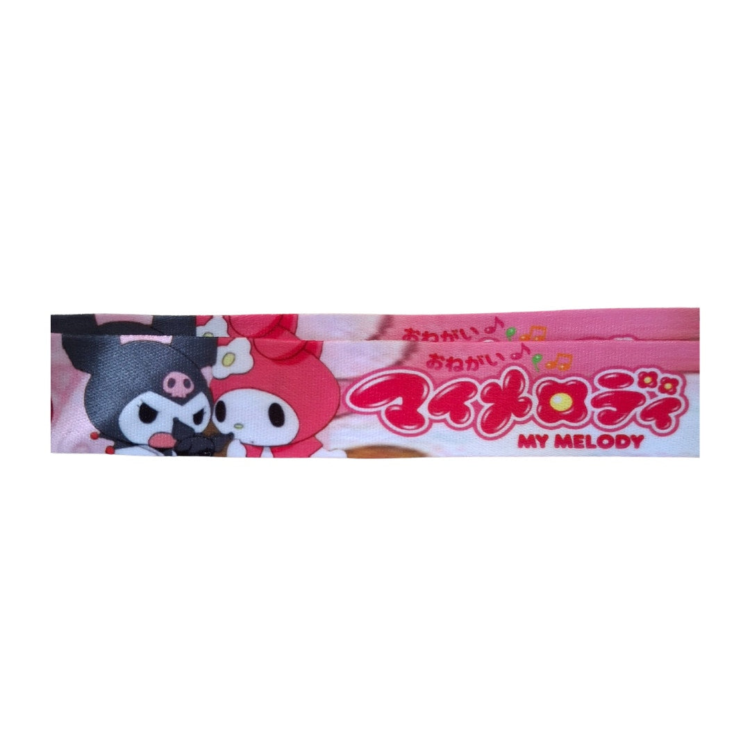 Anime Sanrio Hello Kitty Kuromi and My Melody Neck Strap Pink One Size Lanyard