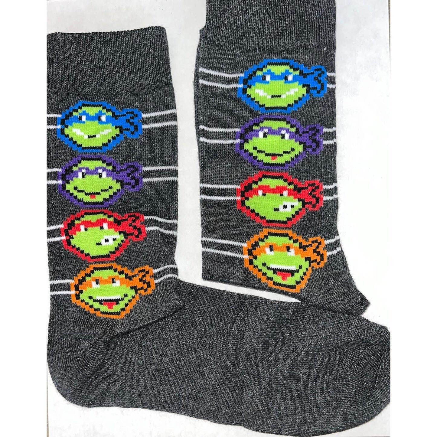 Animated Teenage Mutant Ninja Turtles Black Size 6/5-11 (Fabric Sock Unisex)