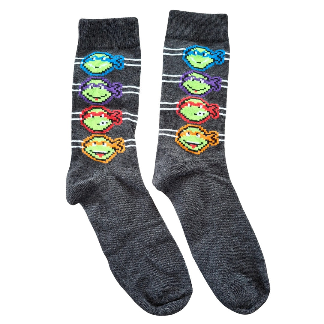 Animated Teenage Mutant Ninja Turtles Black Size 6/5-11 (Fabric Sock Unisex)