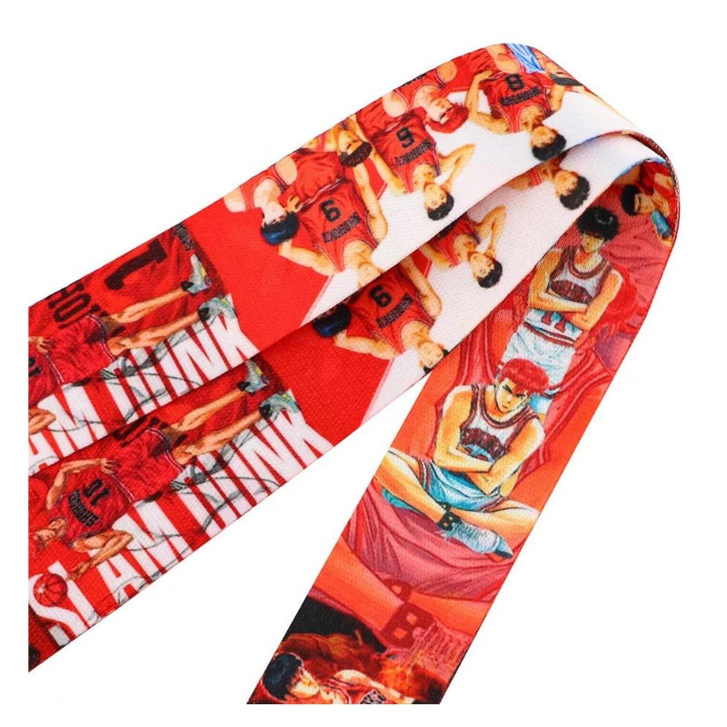 Classic Anime Slamdunk Neck strap Lanyard & Clip Red Fabric One Size Unisex