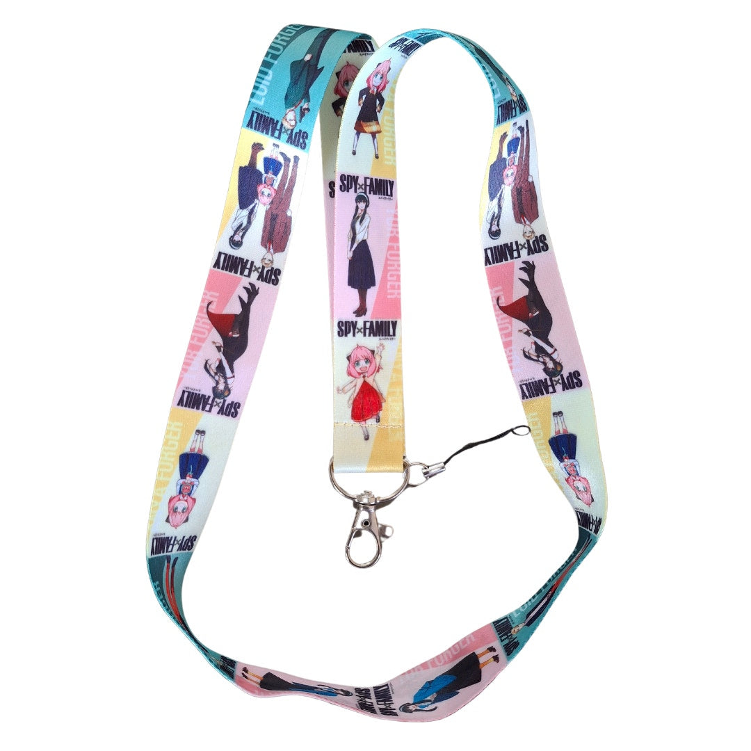 Japan Anime Spy X Family Neck Lanyard & Clip Multicolor Fabric One Size Unisex