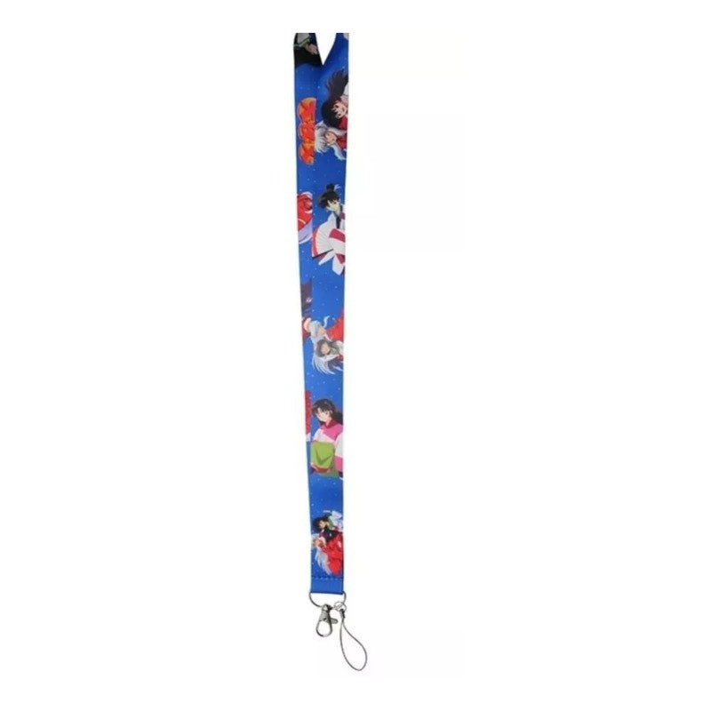 Best Japanese Anime Inuyasha Cell Phone Holder Lanyard with Metal Clip Blue