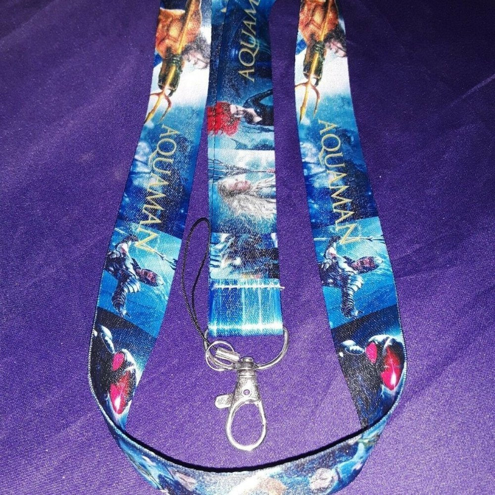 Best DC Movies Jason Momoa Aquaman Blue Lanyard