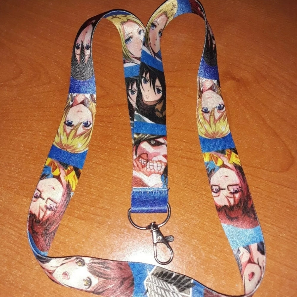 Best Japanese Anime Attack on Titan Blue Lanyard
