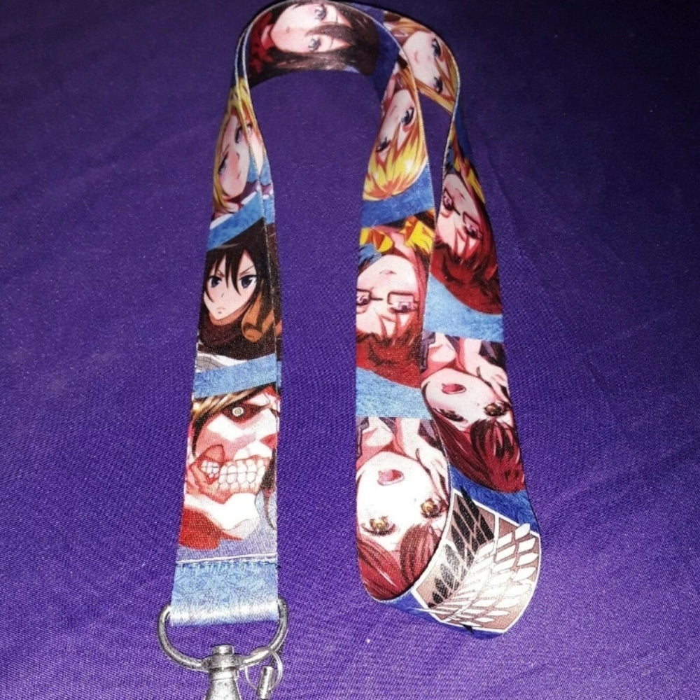 Best Japanese Anime Attack on Titan Blue Lanyard