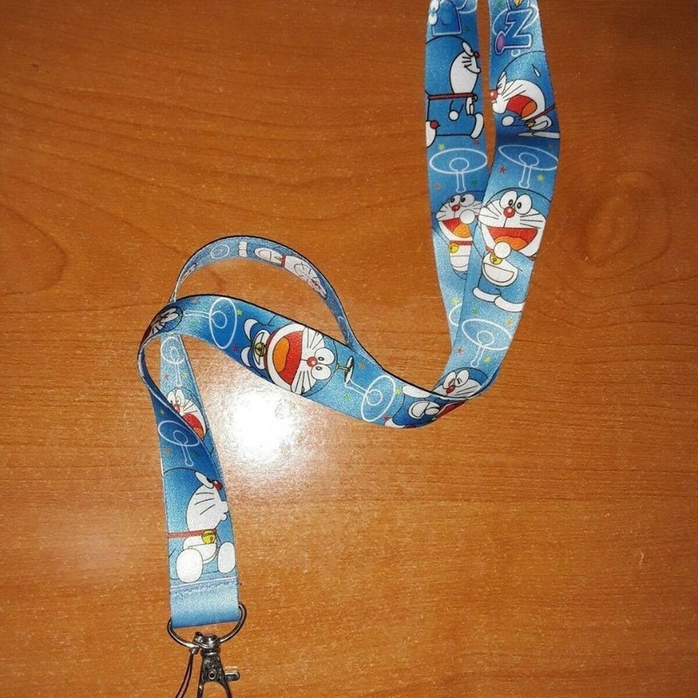 W6. Brand New Classic Japanese Anime Doraemon Blue One Size Lanyard with Clip