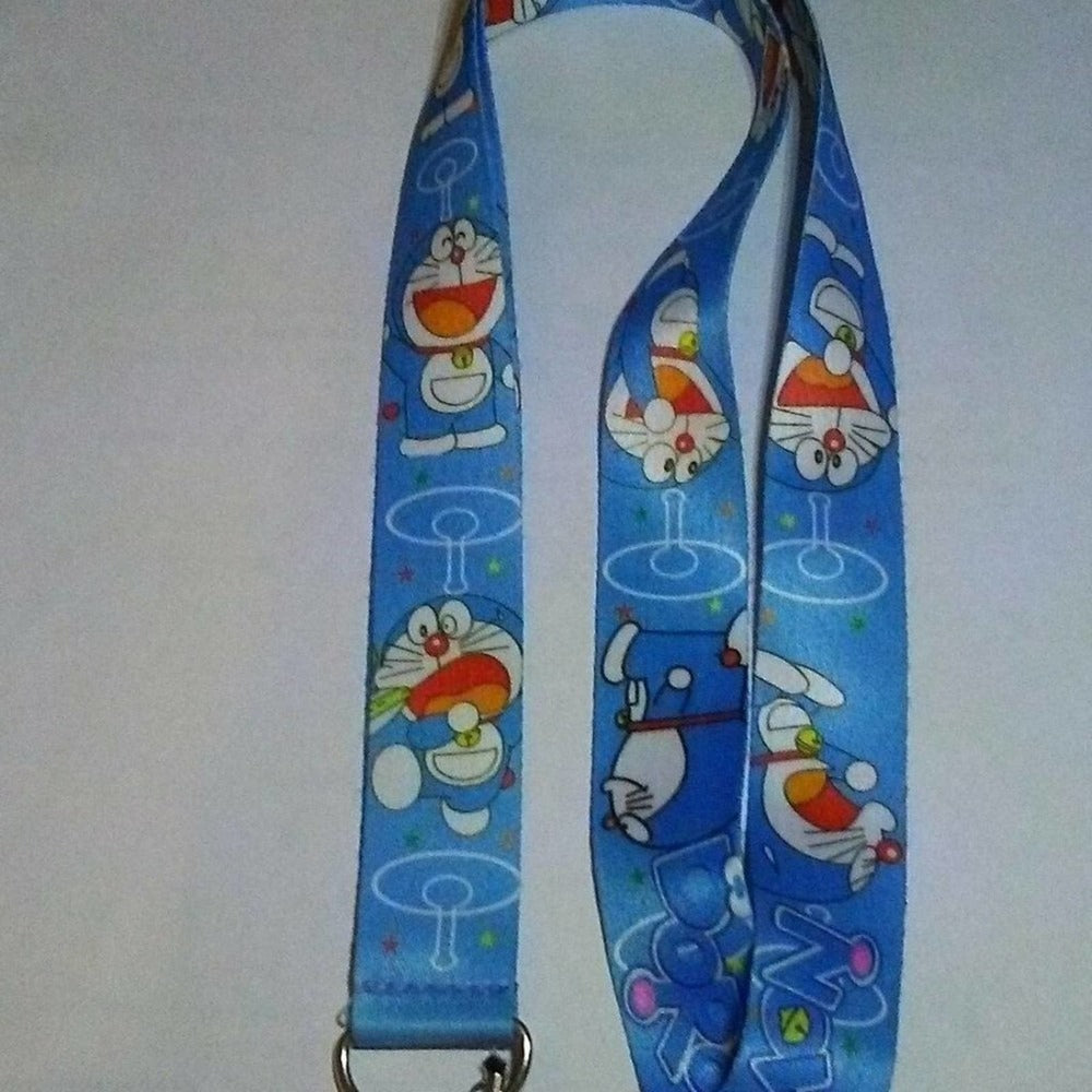W6. Brand New Classic Japanese Anime Doraemon Blue One Size Lanyard with Clip