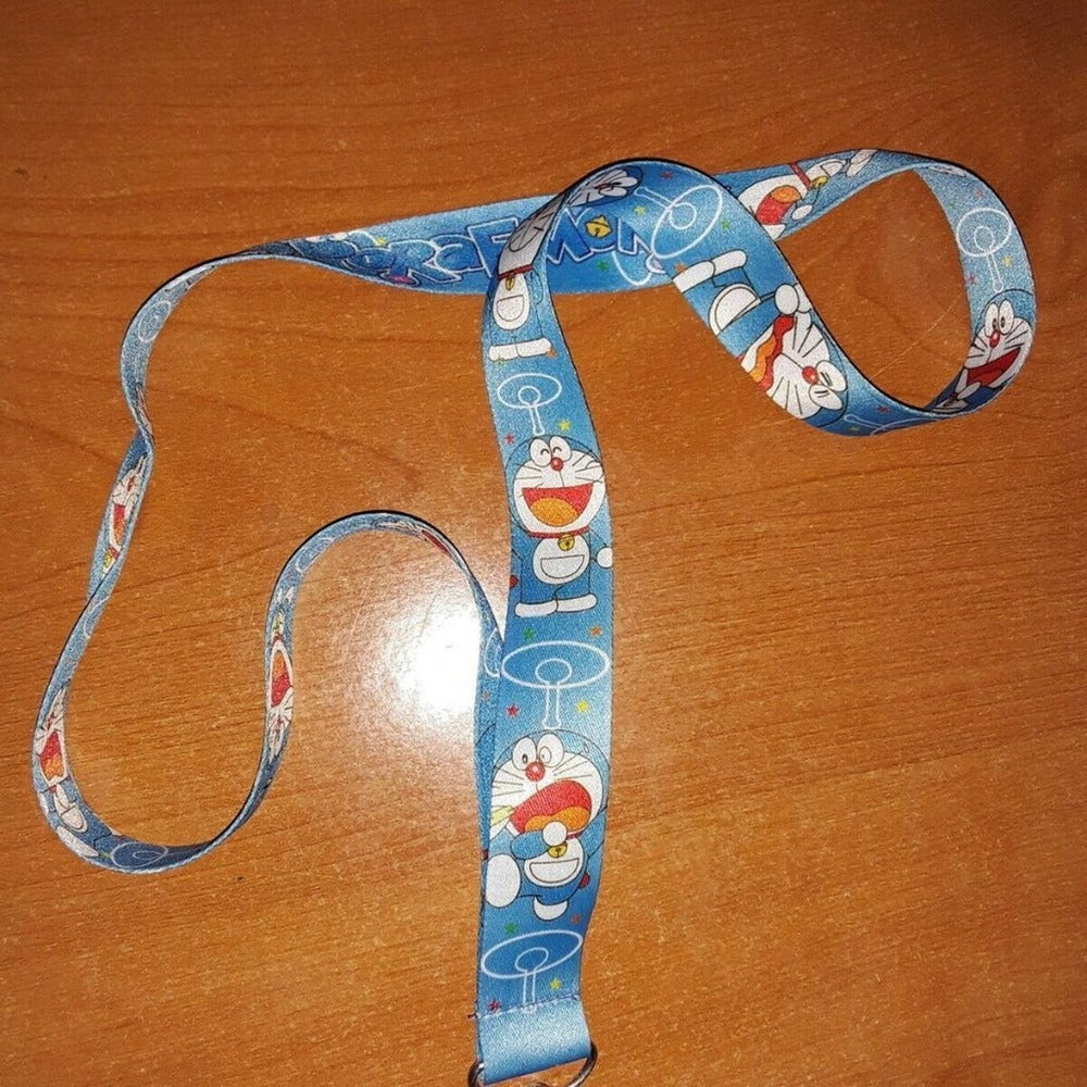 W6. Brand New Classic Japanese Anime Doraemon Blue One Size Lanyard with Clip