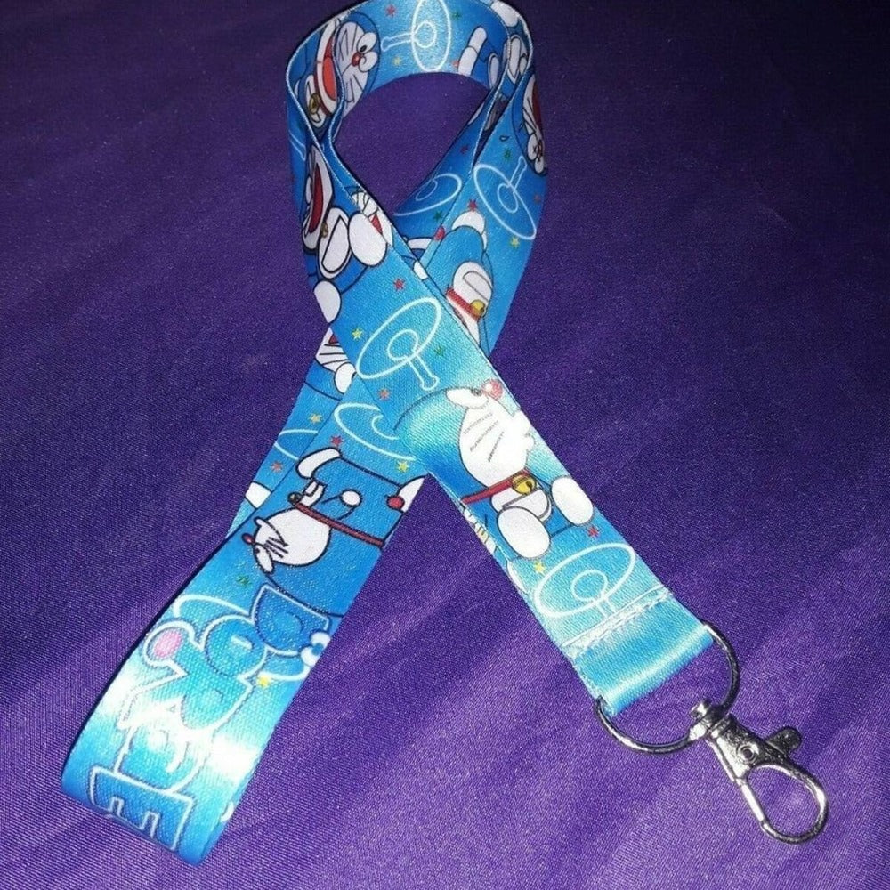 W6. Brand New Classic Japanese Anime Doraemon Blue One Size Lanyard with Clip