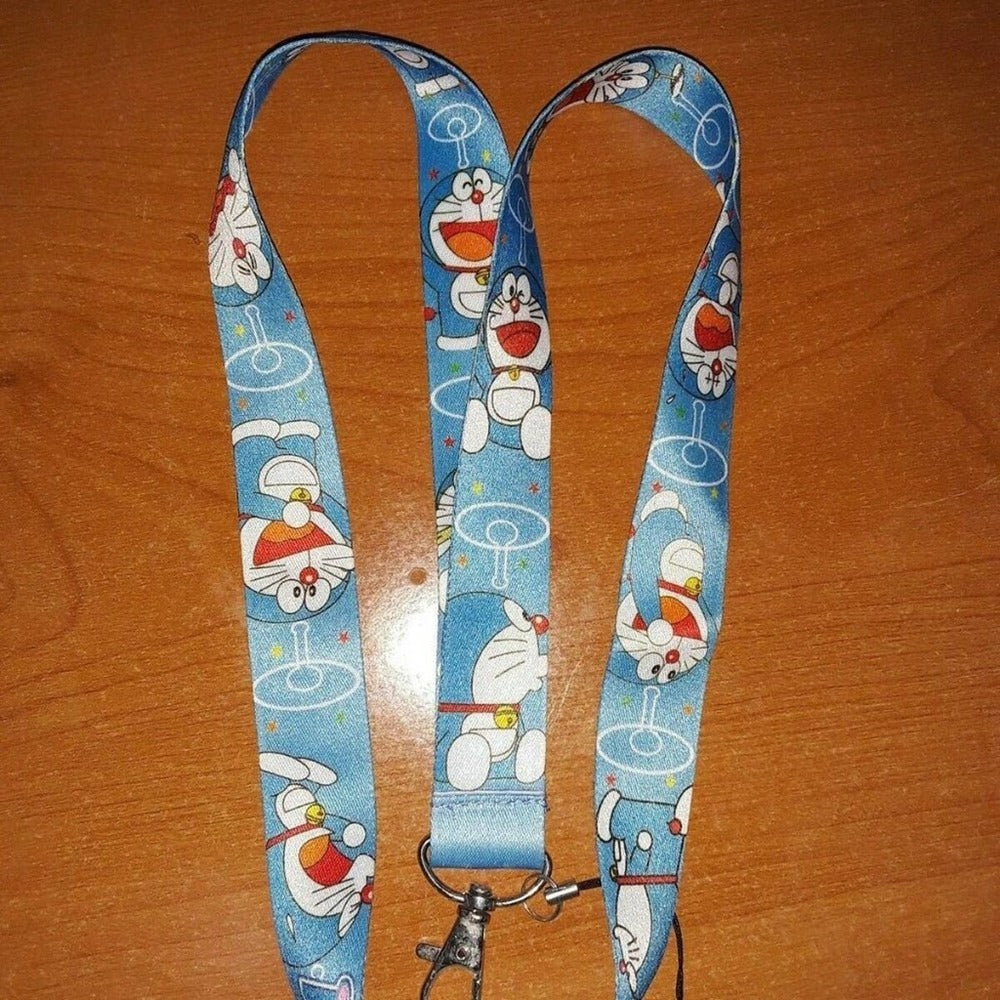 W6. Brand New Classic Japanese Anime Doraemon Blue One Size Lanyard with Clip