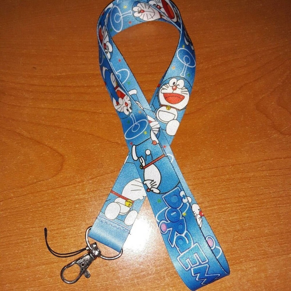 W6. Brand New Classic Japanese Anime Doraemon Blue One Size Lanyard with Clip