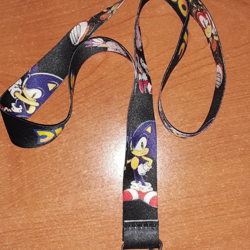 Sonic Hedgehog Characters Black Lanyard