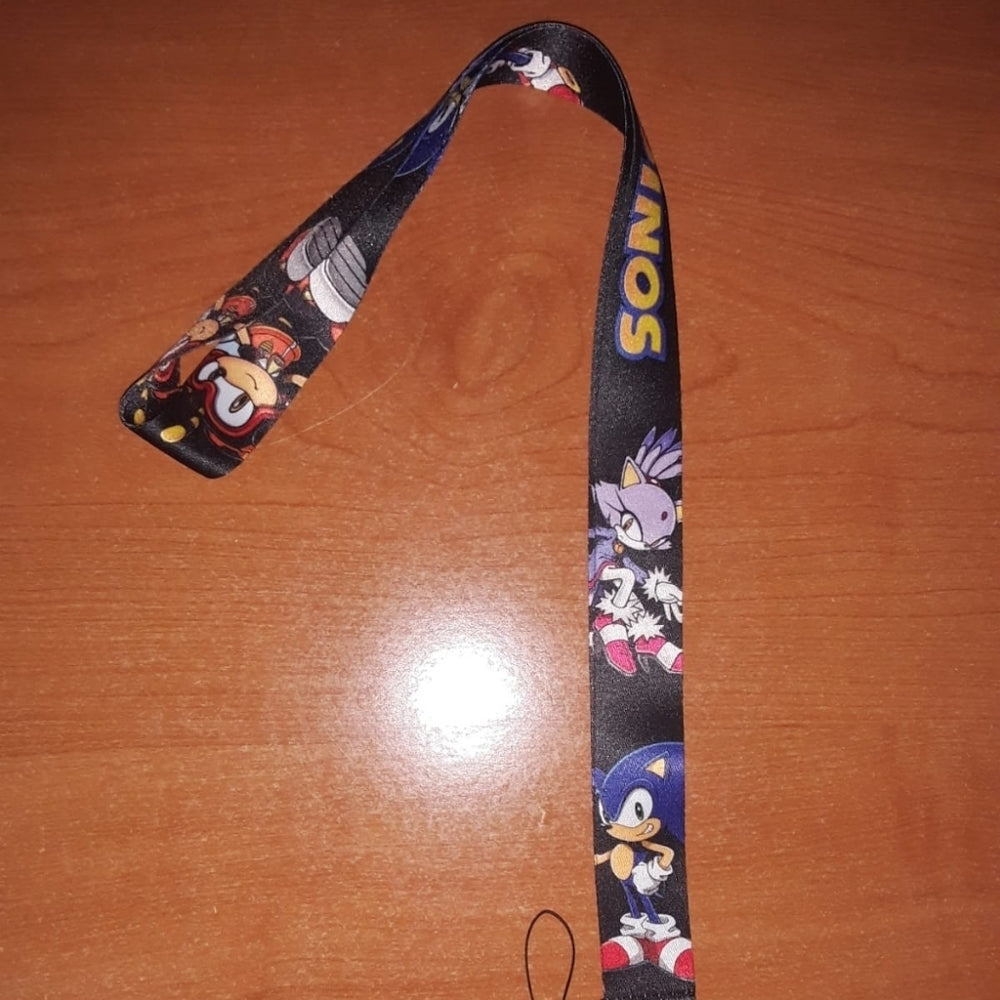 Sonic Hedgehog Characters Black Lanyard