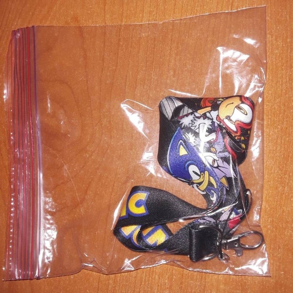 Sonic Hedgehog Characters Black Lanyard