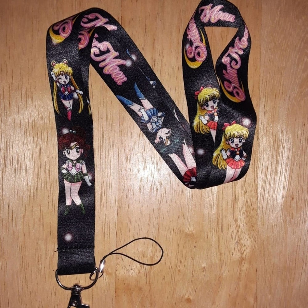 Japanese Anime Sailor Moon Black Lanyard
