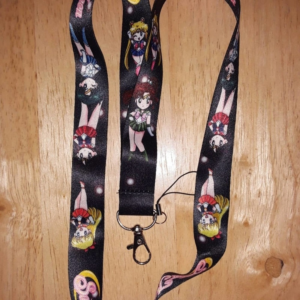 Japanese Anime Sailor Moon Black Lanyard
