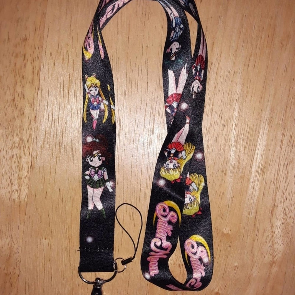 Japanese Anime Sailor Moon Black Lanyard