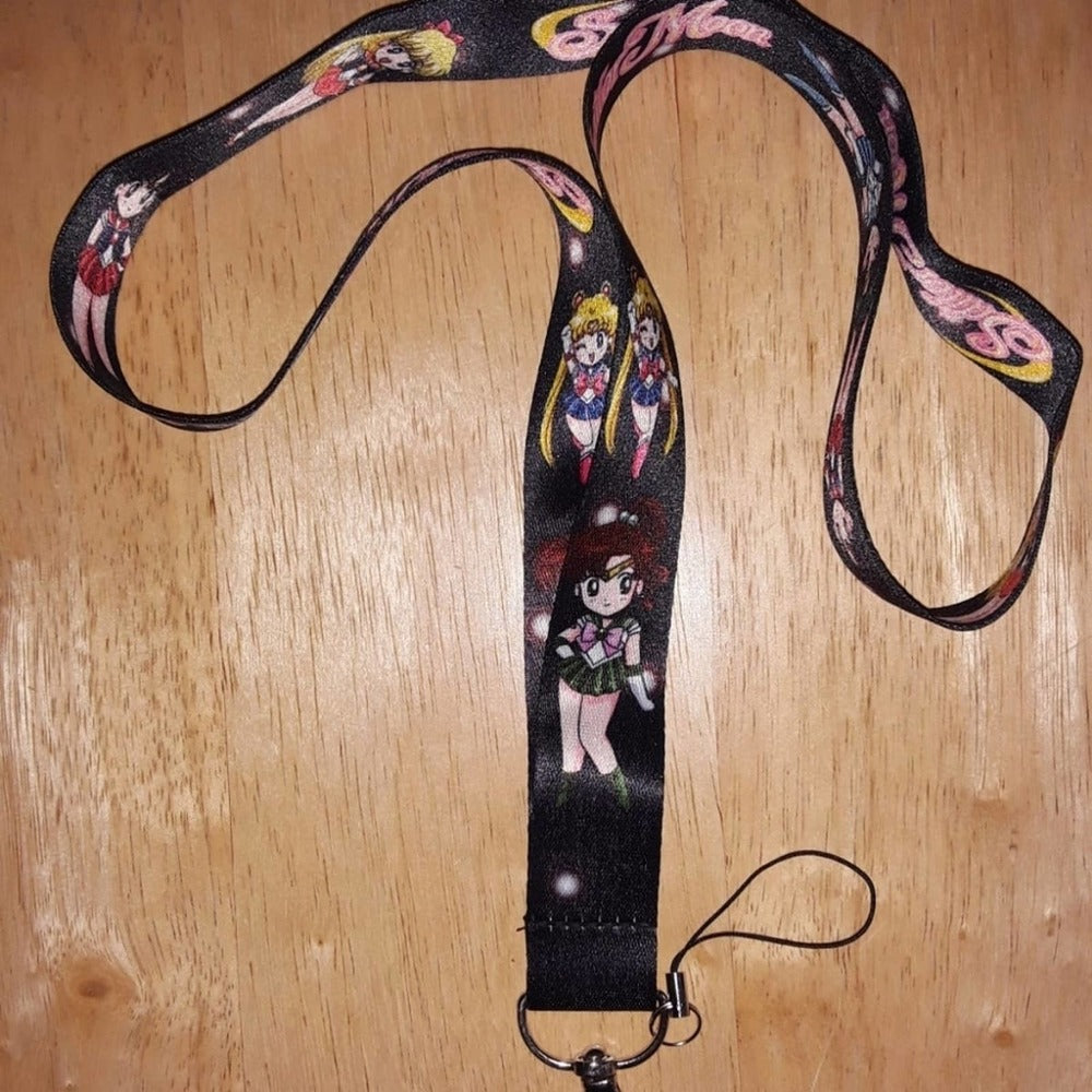 Japanese Anime Sailor Moon Black Lanyard