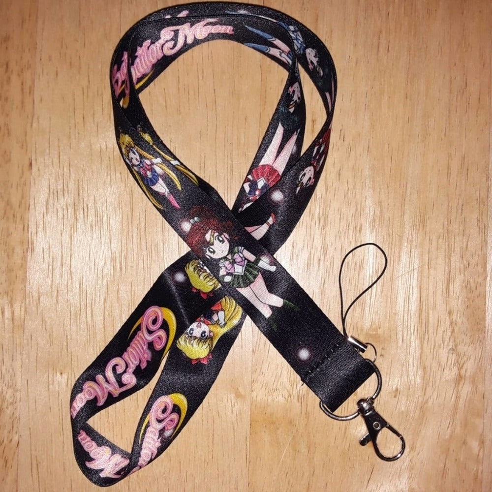 Japanese Anime Sailor Moon Black Lanyard