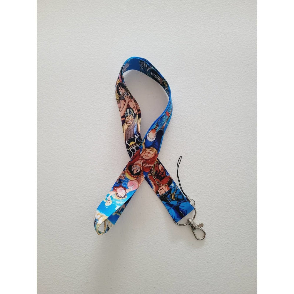 Best Japanese Anime Series One Piece Characters Cell phone Holder Blue Lanyard