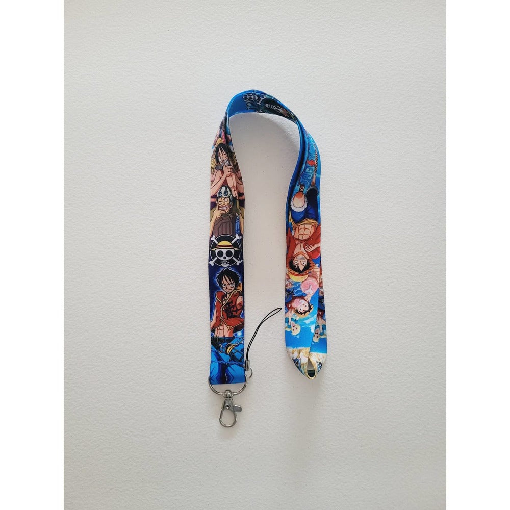 Best Japanese Anime Series One Piece Characters Cell phone Holder Blue Lanyard