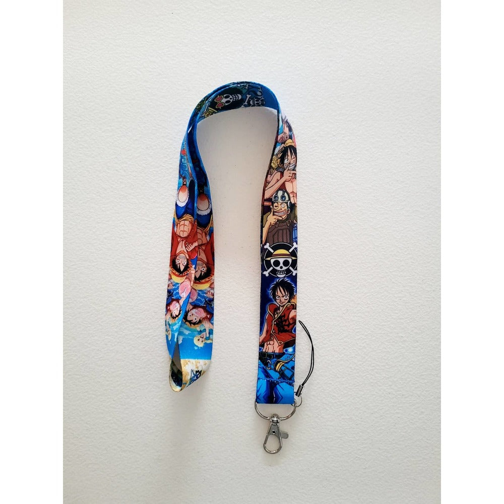 Best Japanese Anime Series One Piece Characters Cell phone Holder Blue Lanyard