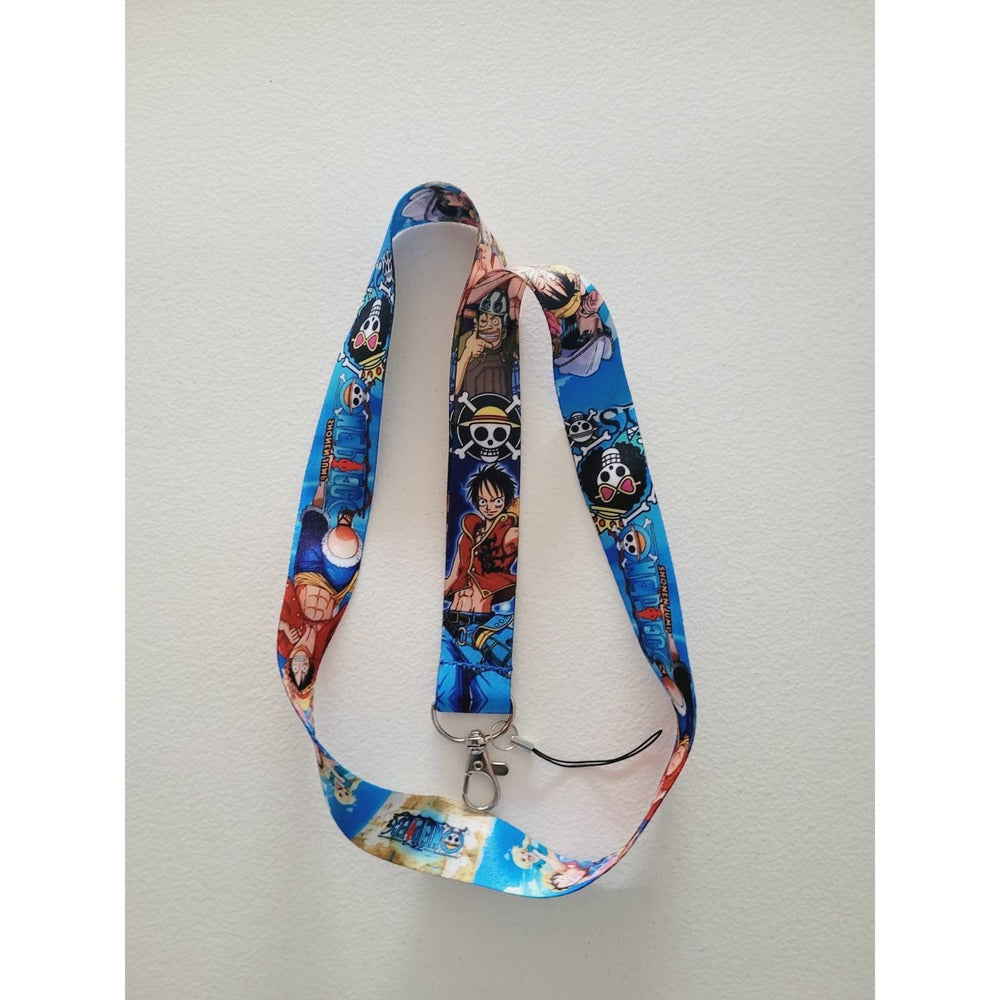 Best Japanese Anime Series One Piece Characters Cell phone Holder Blue Lanyard