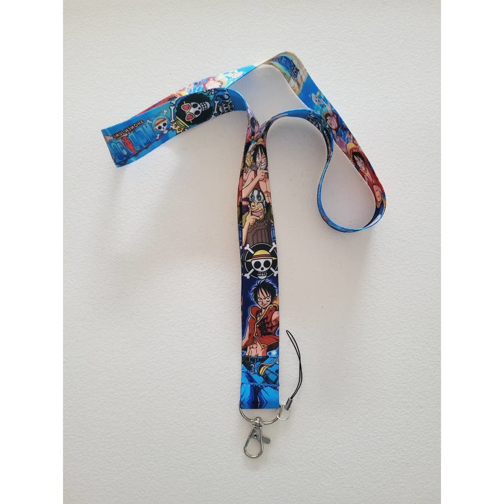 Best Japanese Anime Series One Piece Characters Cell phone Holder Blue Lanyard