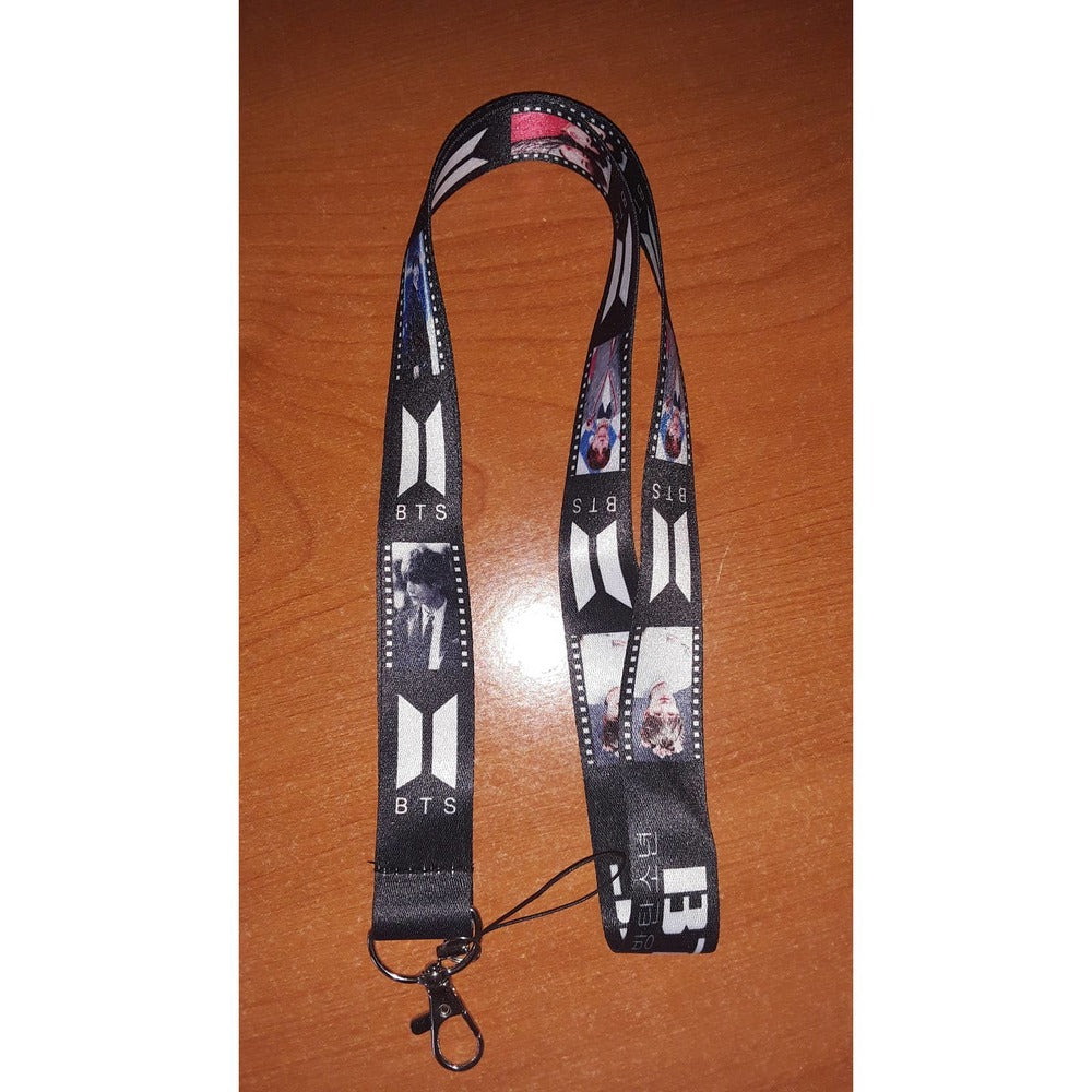 Most Popular Kpop Music Artist Group BTS One Size Black Lanyard with Metal Clip