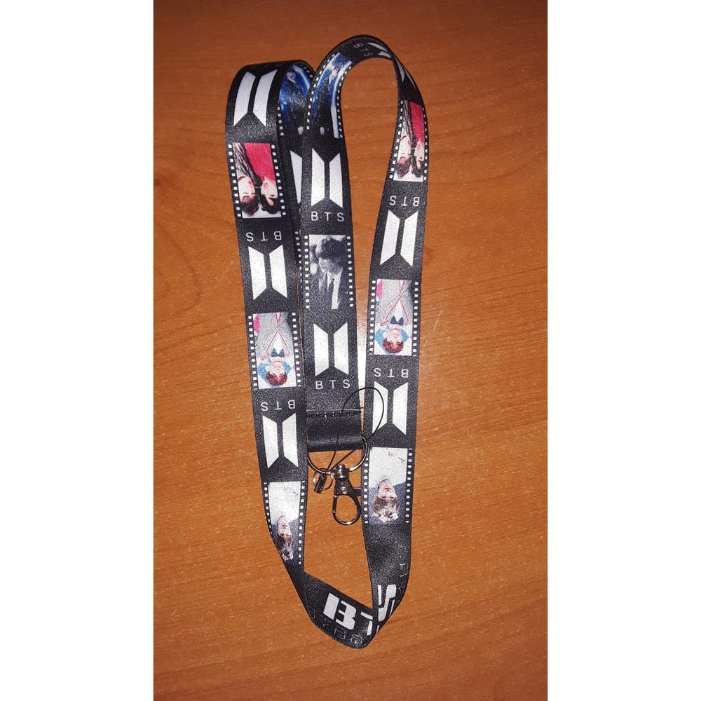 Most Popular Kpop Music Artist Group BTS One Size Black Lanyard with Metal Clip